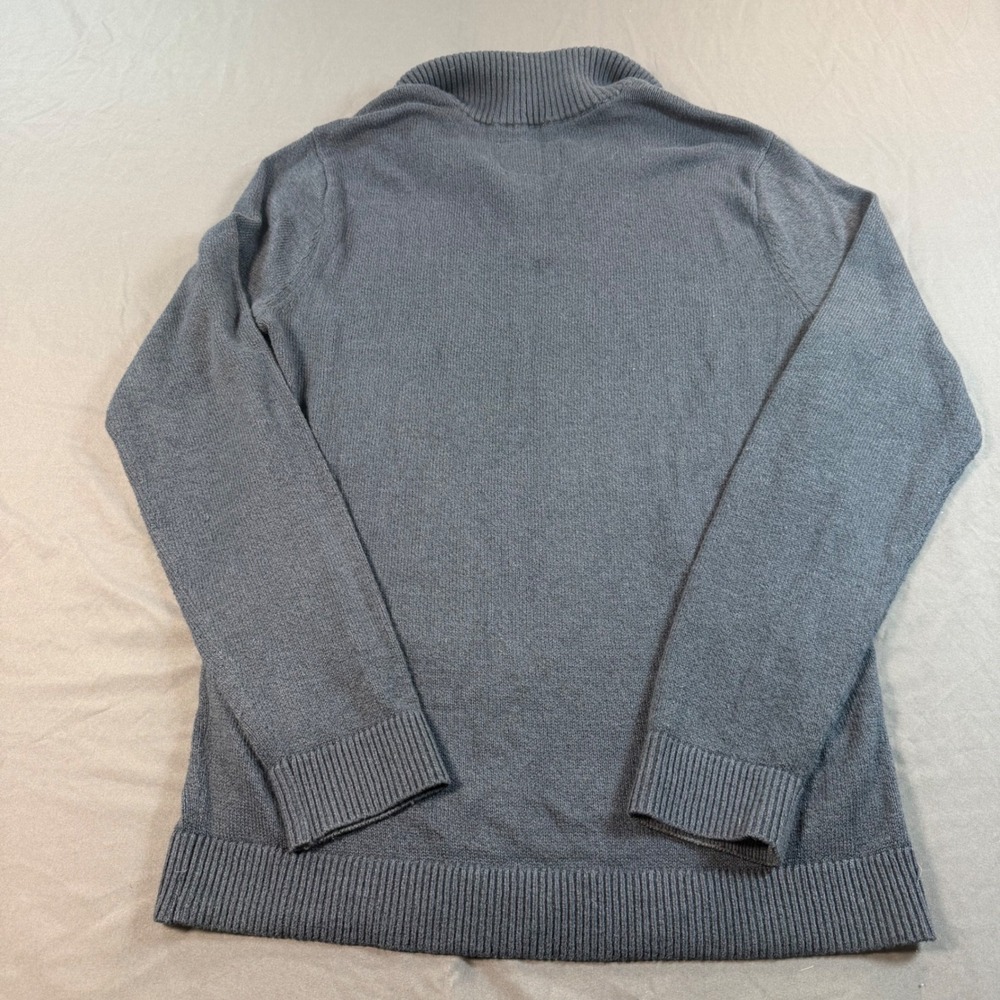 Hollister Mens Quarter Zip Sweater Small Gray Mock Neck Cotton Blend Pullover - Picture 7 of 7